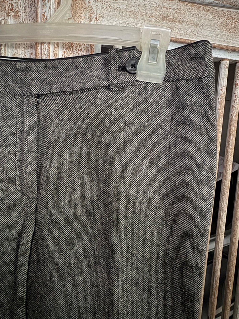 Michael Kors Gray Herringbone Tailored Straight-Leg Trousers - Picture 6 of 10